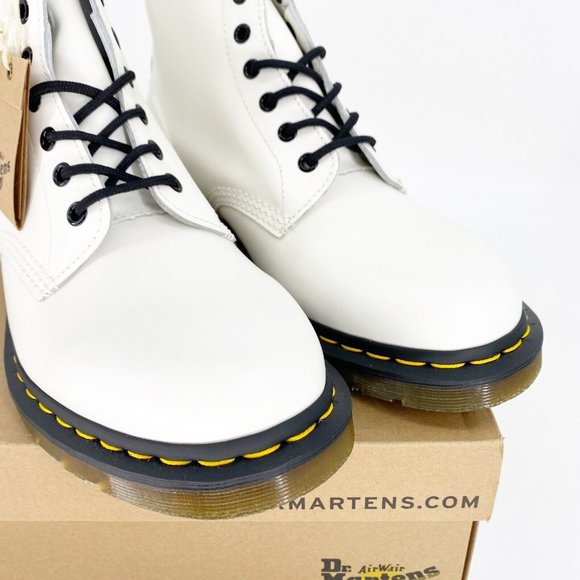 Dr. Martens 1460 Unisex Adults 11822100 White Smooth Combat Boots Size M 10 W 11 - Picture 2 of 6